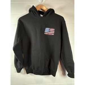 Gildan Heavy Blend Black Hoodie Hatfield McCoy American Flag Graphic Small